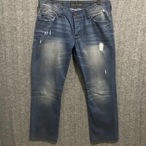 Affliction Black Premium‎ Jeans Mens 34 Ace Slim Straight Distressed Button Fly